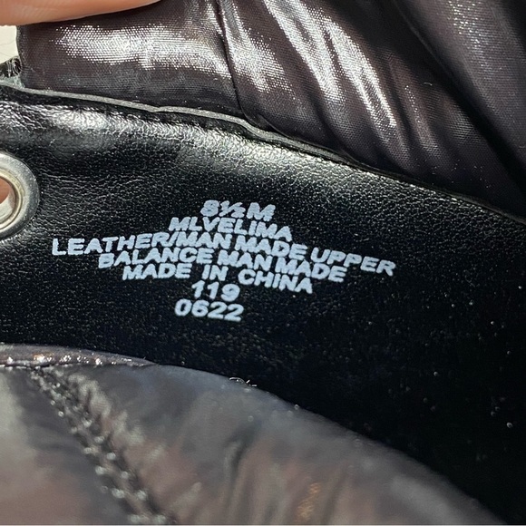 New! Marc Fisher Velima Black Leather Lace Up Lugsole Bootie 8.5 M - Picture 12 of 15